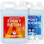 JANCHUN 2 Gallon Super Clear Epoxy Resin Kit, High Gloss Coating for River Table Tops, Art Casting Resin, Jewelry Making, DIY, Tumblers, Molds, Art Painting, Fast Curing Resin