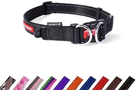 ZYDOG Double Up Dog Collar | Dog Collar Small, Medium, Large Dogs, Reflective Dog Collar, Supreme Comfort, Soft Neoprene Material, Strong Nylon Webbing (X-Large, Black)