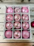 Sesonby (Set of 12) Pink Balls Christmas Balls Christmas Ornament Balls Christmas Ornaments for Christmas Tree Home Decorative Ball for Xmas Tree Shatterproof Decorations Party Christmas Decor