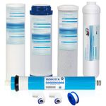 Geekpure 5 Stage Reverse Osmosis Replacement Filter Set with 50 GPD Membrane -Standard 10 Inch