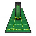 PuttOut Unisex's Tournament Inspired Limited Edition Putting Mat, Yellow/Green, 240 x 50 cm