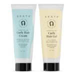 Arata Curl Styling Combo (Mini) For Curly, Frizzy & Dry Hair|Reduces Frizz | Moisturises & Hydrates Curls | Natural Hold | Sulphate, Paraben & Silicone Free | For Men & Women (50ml +50ml)