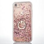 iPhone 6 Plus/ 6S Plus Case [with Tempered Glass Screen Protector],Mo-Beauty Flowing Liquid Floating Bling Shiny Sparkle Glitter Case Cover for Apple iPhone 6 Plus/ 6S Plus 5.5 Inches (Rose gold)