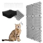 Cat Scat Mat with Spikes, Cat Repellent Mat, Flat Prickle Strip Dig Stopper, Pet Deterrent Mats for Garden, Fence, 7.9×6.1Inches (12 Pcs)