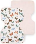 Little Unicorn Ultra-Absorbent Premium Burp Cloth 2 Pack | Soft on Baby's Skin | Larger Size | Ergonomic Design | Set of 2 (Butterflies)