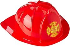 Dress Up America Firefighter Helmet - Fireman's Hat for Adults- Firefighter Costume Accessory - One Size Fits Most (Red)