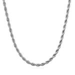 JENCVNL 2/3/4mm Twist Rope Chain, Stainless Steel Silver Rope Chain Necklace for Men Women Gift for Birthday Anniversary Christmas, 18''/20''/22''/24''/26'' Length (Silver-2mm, 18")