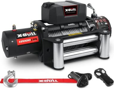 X-BULL NEW 12000LB Electric Winch Wireless Steel Cable 12V 5454kg 2x Remote 4WD,Car tool.