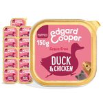 Edgard & Cooper Puppy Natural Wet Dog Food - (Duck & Chicken, 11 x 150g cup), Grain & Gluten Free, Natural ingedients & fresh meat, full of essential amino acids for healthy insides