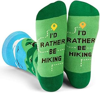 Lavley I’d Rather Be Hiking Socks - Funny Outdoor Socks for Men Who Love Nature, Trails and Mountains - Great Gift for Hikers and Campers - One Size Fits Most