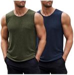 COOFANDY Mens Stretch Tank Tops Sleeveless Tank Shirts 2 Pack