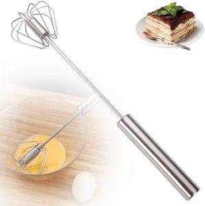 2025 New Stainless Steel Semi-Automatic Egg Whisk, Hand Push Mixer Stirrer, Multi-Function Rotatable Rotary Blender, Manual Whisks for Cooking Kitchen Egg Milk To Blending, Whisking (14 Inches)