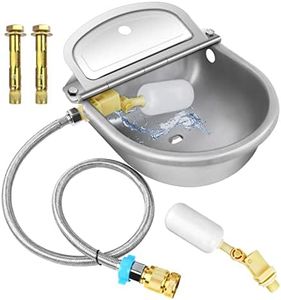 Automatic Animal Drinking Water Bowl with Float Valve, 304 Stainless Steel Kit Includes Bowl, Pipe, 2 Valves, Quick Connector Adapter and Countersunk Bolts. (Auto-Filling)