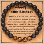 40 Yr Old Birthday Bracelet Gifts for Men 40th Birthday Gifts for 40 Year Old Dad Son Tiger Eye Bracelets for Men 40 Years Old Birthday Gifts for Husband 40 Th Birthday Gift