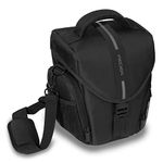 PEDEA DSLR camera bag "Essex" Camera bag for SLR cameras with waterproof rain cover, carrying strap and accessory compartments, Size L, black/grey