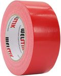 Welstik Tape Professional Grade Duct Tape, Waterproof Cloth Fabric,Colored Heavy Duty Tape for Photographers,Repairs, DIY, Crafts, Indoor Outdoor Use, Waterproof Tape,2 Inch X 45 Yards, Red