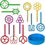 Bulk Bubble Wand Pack of 11 - Bubbles for Kids - Bubbles Wand Assortment - Party Favor Pack of Assorted Shapes and Colors Plus a Convenient Bubble Solution Tray | Perfect Bubble Wands for Kids