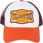 Concept One Unisex Adult Yellowstone Adjustable Snapback Mesh Snapback Trucker Hat with Curved Brim Baseball Cap, Orange, One Size