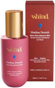 WHIND Medina Drench Dewy Rose Moisture Mist – Lightweight Hydrating Spray with Hyaluronic Acid, Glycerin & Aloe Vera for up to 72 Hours of Moisture with an Irresistible Rose Scent – 150ml