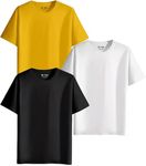 XENOVAURBAN Unisex Regular Cotton Combo of 3 Solid Color Tshirt, Size: L