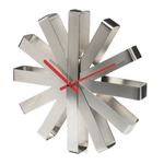 Umbra Ribbon Steel Wall Clock (30.5cm x 5.7 cm, Silver)