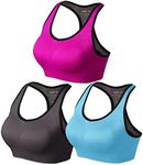 Match Racerback Sports Bras for Women – Padded Seamless Strappy Workout Tops for Yoga Gym Runing Fitness Sports Bras (1 Pack of 3(Gray-Plum-Blue), 4X-Large)