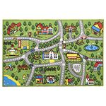 Jazooli Kids Play Mat - Classic Town Car Mat for Children 120cm x 80cm. Nursery Rug Road Mat for Toy Cars - Interactive Playroom & Nursery Car Play Mat, Toddler & Kids Rug