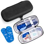 SUNMON Insulin Cooler Travel Case - Portable Diabetes Medication Travel Case with 2 TSA Approved Ice Pack, Insulin Pen Cooler Travel Case for Diabetic Supplies(Black)