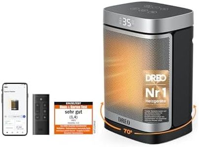 Dreo Smarter Heizlüfter Energiesparend Leise, 1500W PTC Kerarmik Heizung mit Thermostat, 3 Modi, 70° Oszillation, WLAN Alexa & Google Assistant Elektroheizung, Überhitzungs-Kippschutz, Heater314S