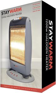 STAYWARM Halogen Heater, 1200W – Grey