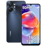 Blackview Color8 Mobile phone, 16GB+128GB/2TB (2025), 6000mAh 18W Fast Charge, 6.75''HD+ 90Hz, Android 13 phone, 50MP Main Camera, 4G Dual Sim Smartphone, 3 Card Slots, Face Unlocked Phone - Black
