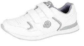 DEK LADY SKIPPER Womens Ladies Hook and Loop Bowling Shoes/Trainers White/Grey UK 6