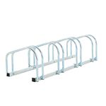 HOMCOM Bike Stand Parking Rack Floor or Wall Mount Bicycle Cycle Storage Locking Stand (4 Racks, Silver)