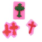 Cross Silicone Fondant Mould Cake Mold Chocolate Baking Sugarcraft Decorating Tools（3 pcs)