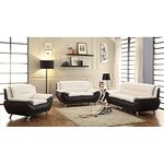 Fabrique Visionary 3+2+1 Leatherette 6 Seater Sectional Sofa Set | Comfortable Furniture for Home Office & Living Room | 4 Year Warranty | Easy to Move with Stainless Steel Legs | Cream & Black