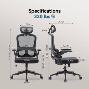 SIHOO Ergonomic Mesh Office Chair – Adjustable, Black