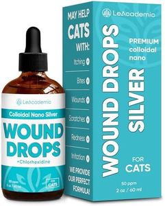 Cat Wound Care in Drops | Cat Cone May Be Beneficial Here | Nano Silver + Chlorhexidine in the Composition to Care the Skin with Bites, Scratches, Redness, Irritation, and Sutures After Surgery | 2 Oz