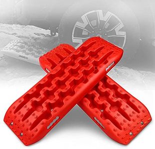 XPV AUTO New Recovery Traction Tracks Tire Ladder for Sand Snow Mud 4WD Recovery Traction Tracks Mat for 4X4 Offroad Sand Snow Mud Track Tire Ladder (Red)