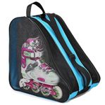 SAVIAURA Roller Inline Skate Sports Bag - Breathable Mesh Panel, 3 Compartments, Easy Carry Handle for Skating Gear (Blue)