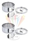 DiBha Stainless Steel Round Shape Paneer Cheese/Tofu/Sprouts Maker/Mould/Press Maker, (Set of 2, 500 ml and 300 ml)