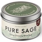 7oz White Sage Candles for Cleansing House Negative Energy - Sage Smudge Candle, Natural Aromatherapy for Home Harmony, 35 Hour Burn, Ideal Spiritual Candles Gift, Energy Cleansing Sage