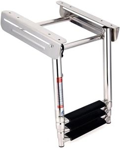 3-Step Under Platform Telescoping Slide Mount Boat Boarding Ladder Stainless Steel Marine Ladder
