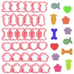 Mini Cookie Cutters - Goldfish, Dog Bone, Paw, Heart, Flower, Carrot, Cute Cookie Cutter Set for Make Mini Cookies pet Snacks, BPA Free (Set of 6)