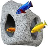 SpringSmart Aquarium Hideaway Rock Cave for Aquatic Pets to Breed, Play and Rest, Safe and Non-Toxic Ceramic Fish Tank Ornaments, Decor Stone for Aquascape