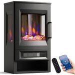 INMOZATA Electric Fire Stove 3D Glass Display Freestanding Electric Fireplace with 8 Flame Effect & 8 Ember Bed Effect Available, Overheat Protection & 45° Tip Over Protection, APP & Remote Control