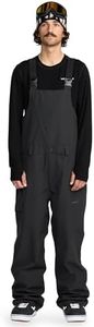 Volcom Men's V.Co Sparta Bib Overalls Snowboard Pant – 15K Waterproof 2-Layer Fabric, Black, Large