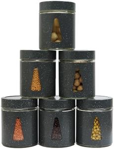 Femora Kitchen Storage Jars Carbon Steel Body With See Through Window Jar, 700ML, Pack of 6