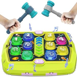 Hammer Mole Game Toy for Toddler, Toys for 3 4 5 6+ Year Old Boys/Girls, Interactive Educational Pounding Toys with 2 Hammers, Music & Light, 3 Modes, Birthday Xmas Gifts for Boys Girls Kids Age 3+