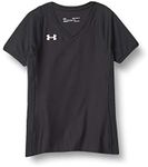 Under Armour Girls' Volleyball Powerhouse Short-Sleeve Jersey , Black (001)/White , Youth Medium