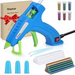 Vastar Glue Gun Kit, 60W Hot Glue Guns with 30Pcs Glue Sticks(7mmx130mm), On/Off Switch Hot Melt Glue Gun, Mini Glue Gun for Crafting for DIY, Arts, Craft, Home Repairs, Fabric, Wood, Card (Blue)